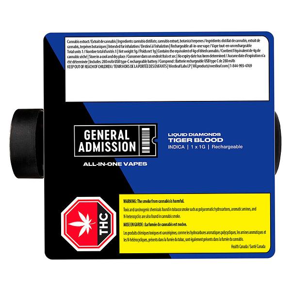 General Admission - Tiger Blood Liquid Diamond All-In-One Vape