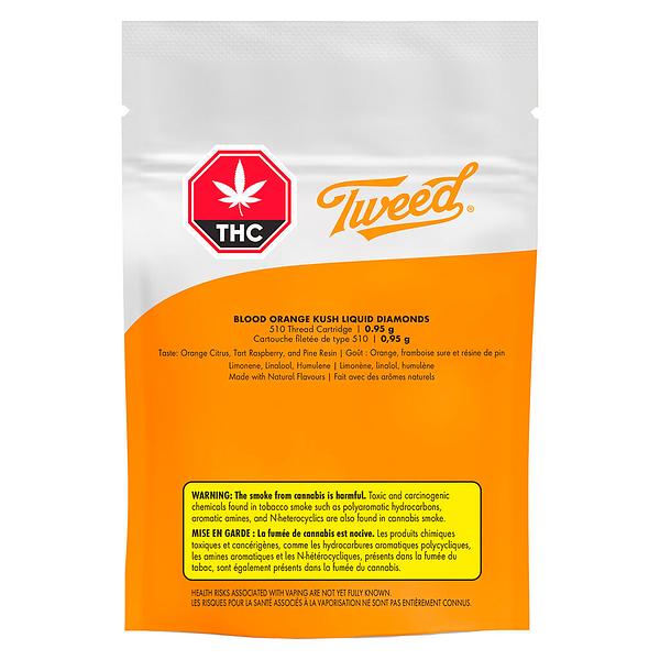 Tweed - Blood Orange Kush Liquid Diamonds 510 Thread Cartridge image 2