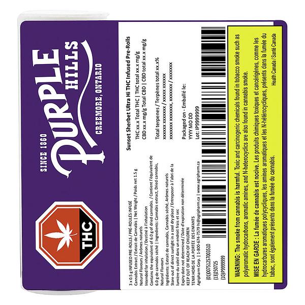 Purple Hills - Sunset Sherbet Ultra Hi THC Infused Pre-Roll